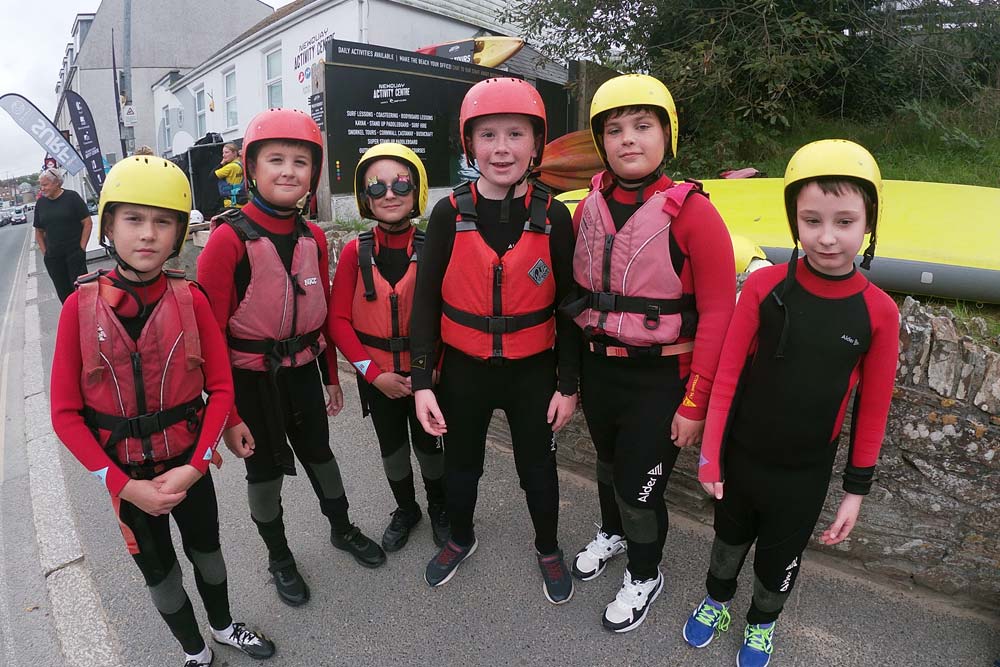 Clore Duffield Coasteering A group of students outside Newquay Activity Centre