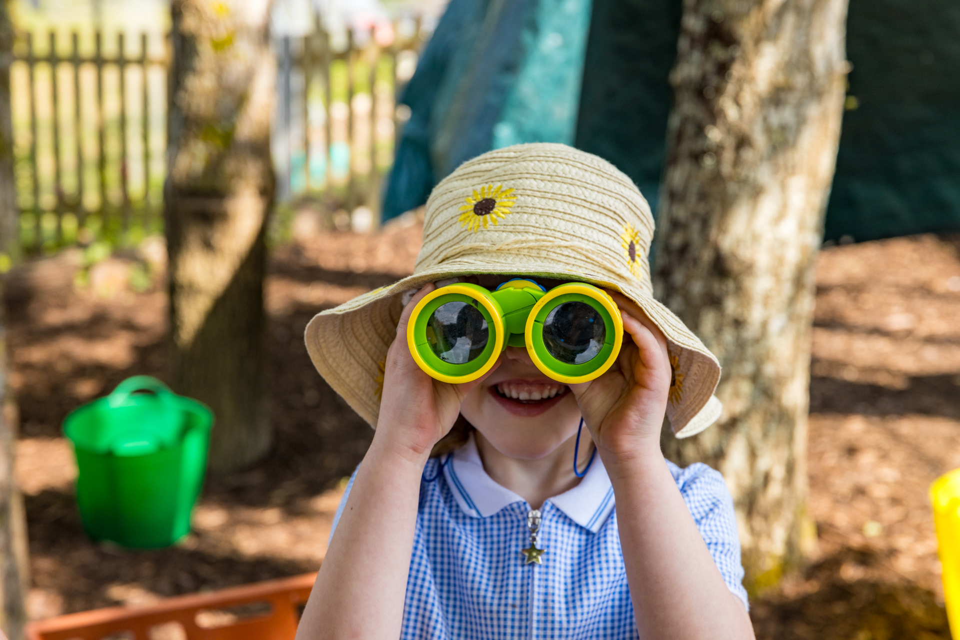 girl with binoculars